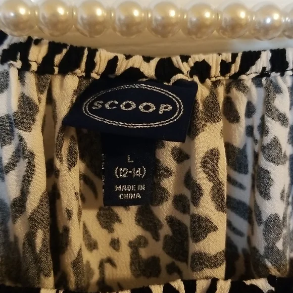 Scoop Womens Black White Zebra Print Longsleeve Shirt - Picture 4 of 10